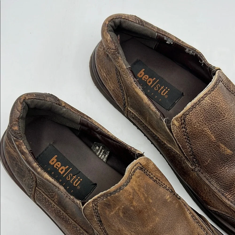BED|STU Slip On Distressed Brown Loafers‎ Casual